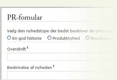 Prøv PR-formularen!